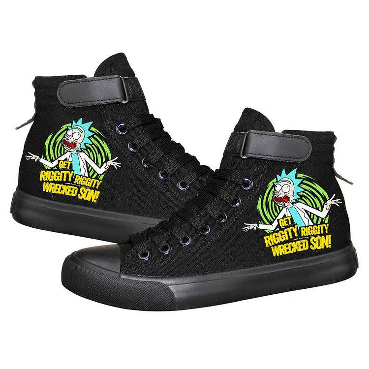 Mayoulove Anime Rick And Morty High Tops Casual Canvas Shoes Unisex Sneakers-Mayoulove