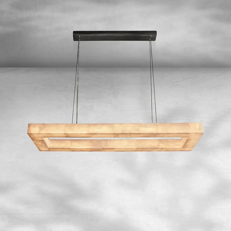 Rim Rectangular Calcite Chandelier 54"72" Vjlight