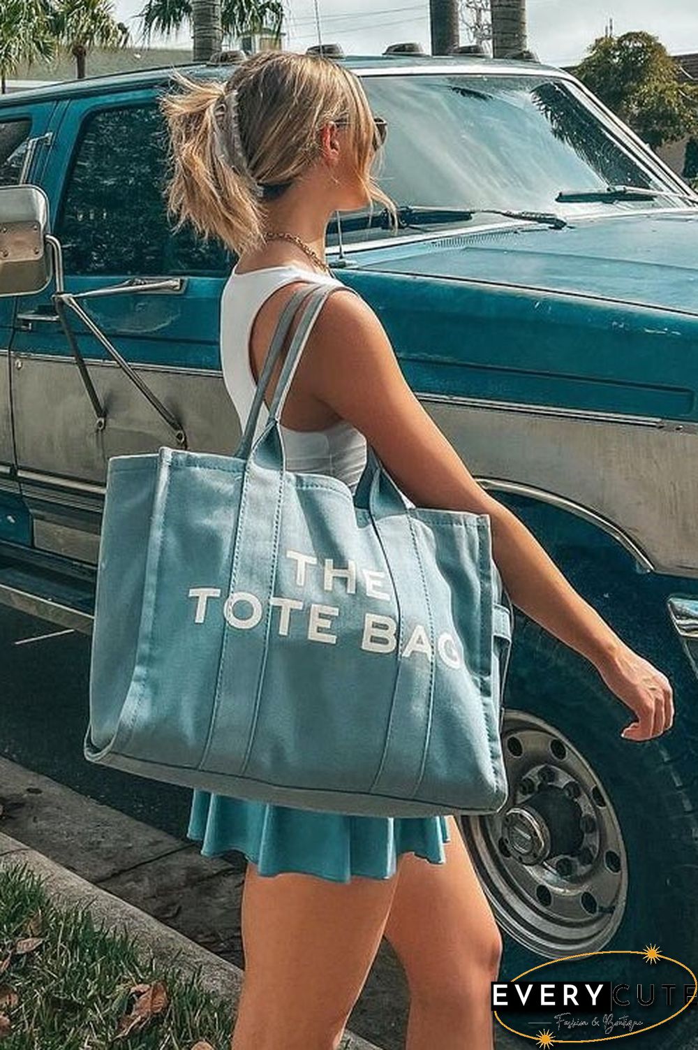 Canvas Crossbody Tote Bag