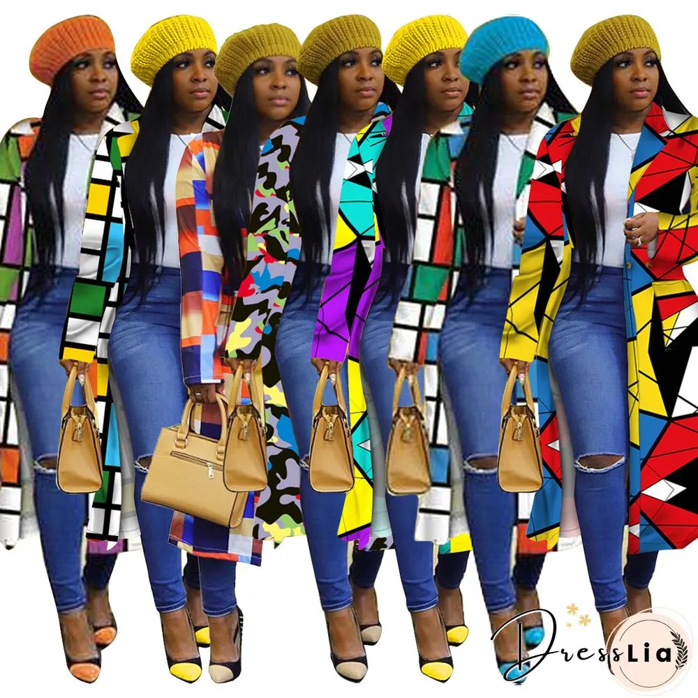 Plaid Print Full Sleeve High Street Long Coat