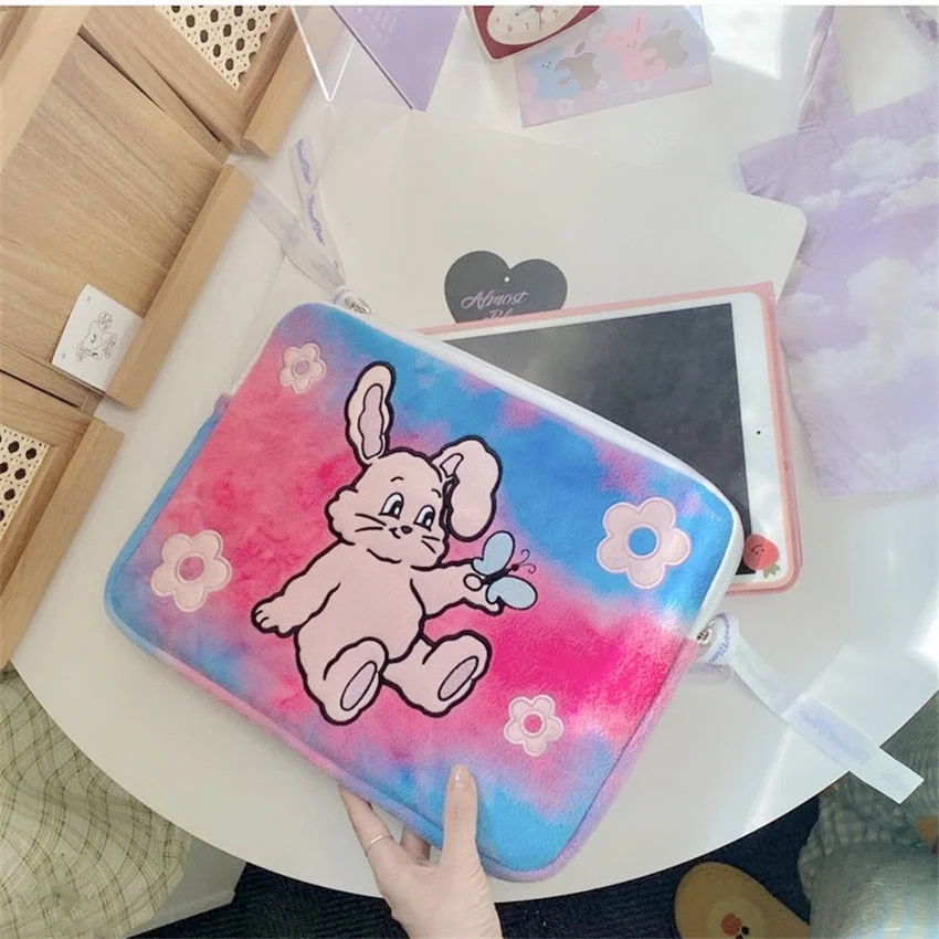 Laptop Tablet Pouch Bag For iPad Air 4 10.2 10.5 11 13 13.3 15 15.6 Inch Liner Bag Korean Girls iPad Sleeves Briefcase Cover