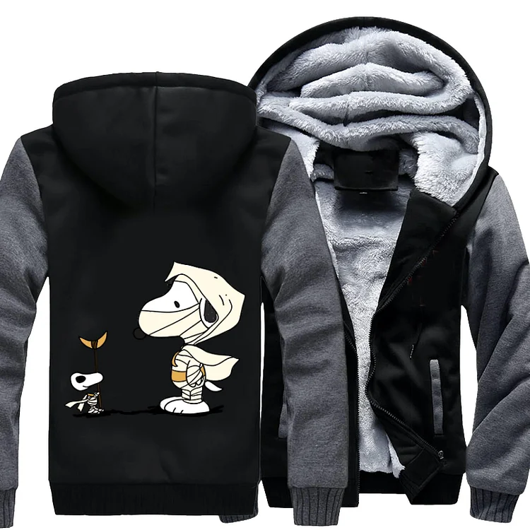 Snoopy Cosplays As Moonlight Knight, Snoopy Fleece Jacket