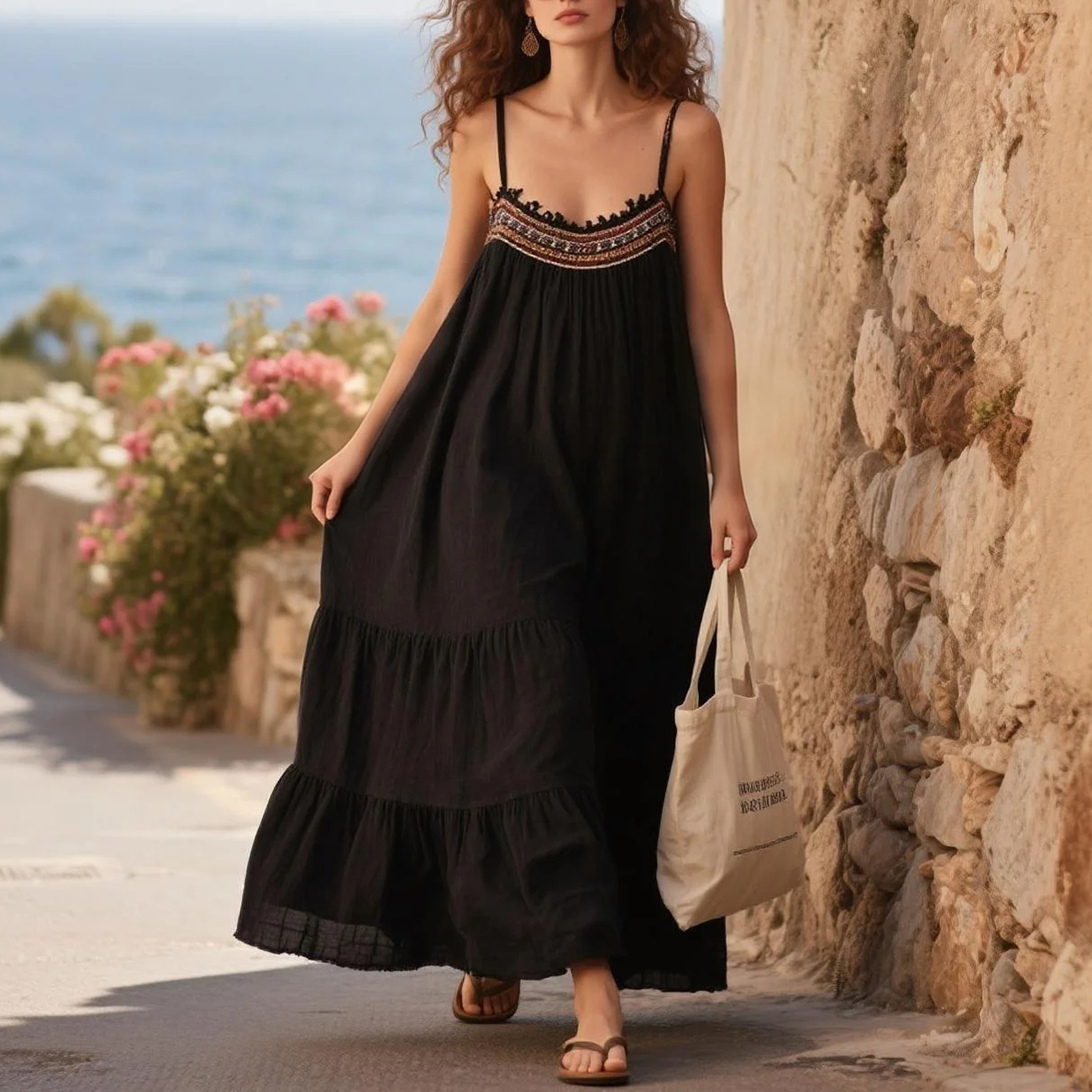 Women's Long Suspender Dress Loose Summer Casual Elegant Long Dress