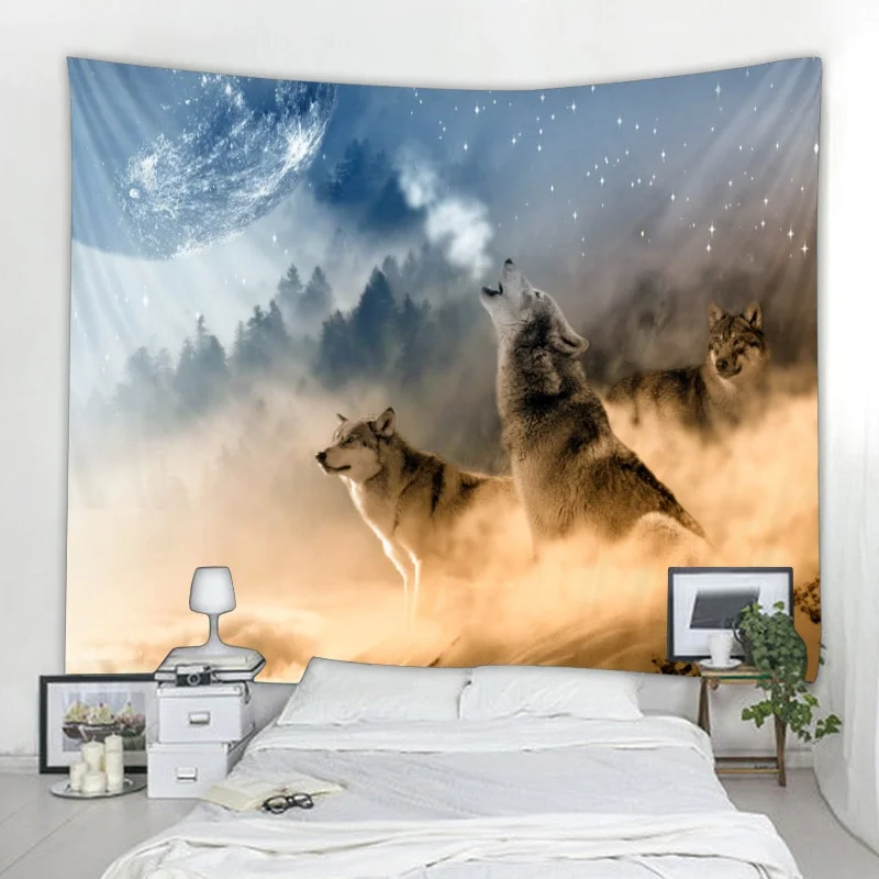 Nigikala creative tapestry wall hanging decoration tiger lion pattern wall hangings home textile wall Bohemian decoration tapiz