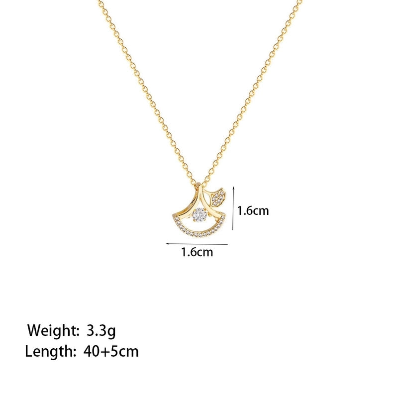 Sweet Minimalist Star Heart Shape Bow Knot Titanium Steel Zircon Plating Inlay Pendant Necklace