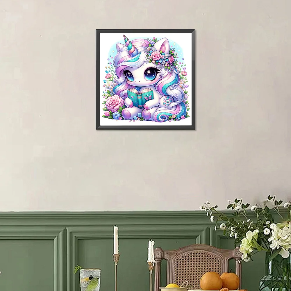 Diamond Painting - Full Square Drill - Read Unicorn(Canvas|35*35cm)