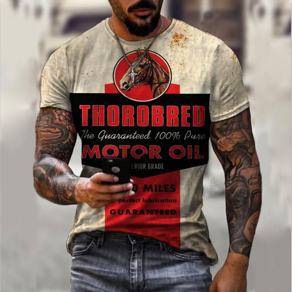 Vintage Motor Oil Print T-shirt / [viawink] /
