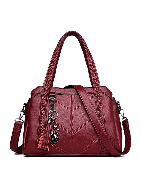 Women Casual Tassel Zip Tote Bags