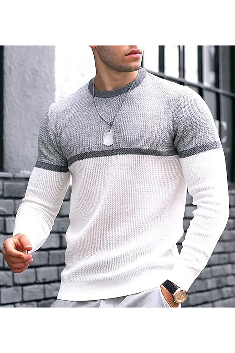 Colorblock Patchwork Slim Fit Knit Top