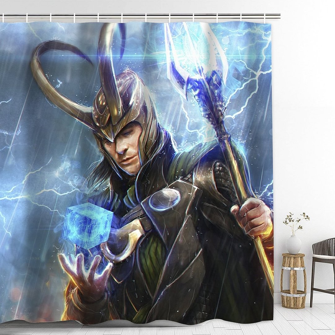 Loki Bathroom Shower Curtain with Hooks Home Decoration