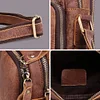 BAIGIO Leather Bag for Men Cross Body Bag Vintage Small Ipad Messenger Bag Side Satchel for Men Business Bag Casual Hangbag Sling Bag for Work Travel Daily, Brown
