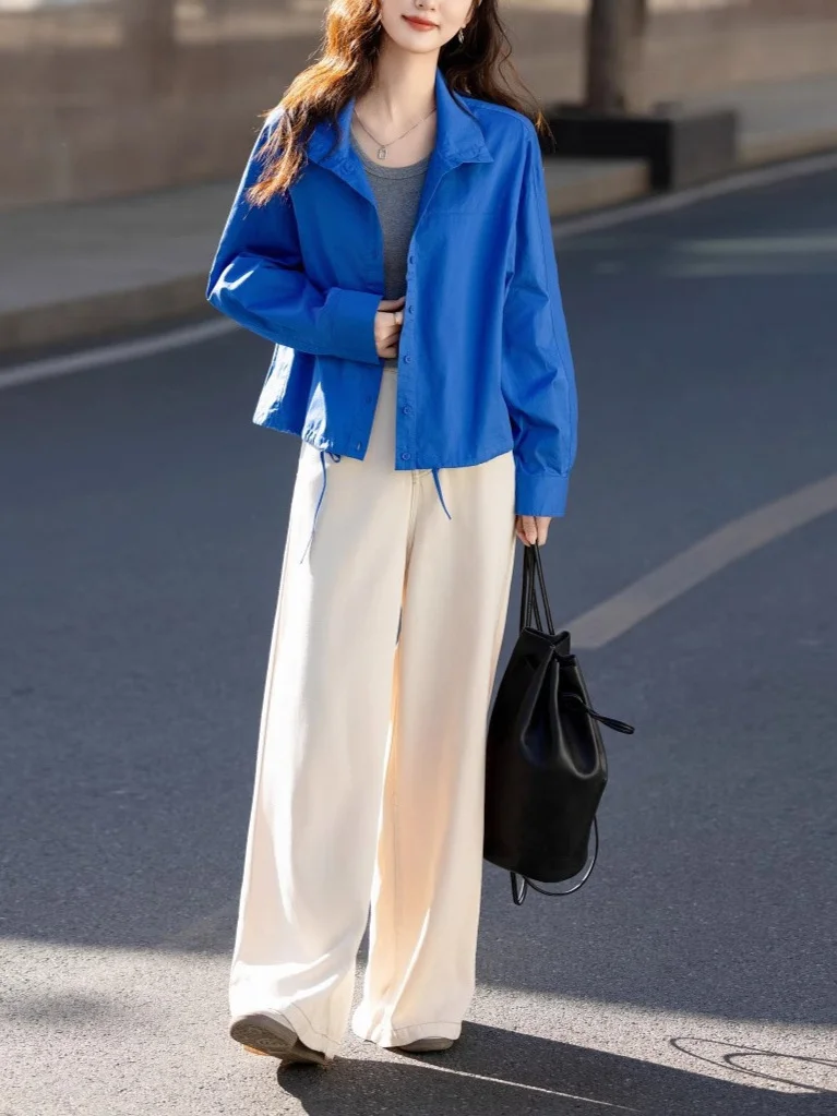 Athvotar Athvotar Casual Coat Women 2025 Spring And Autumn New Relaxation Feeling Small Man With Button Jacket Short Top