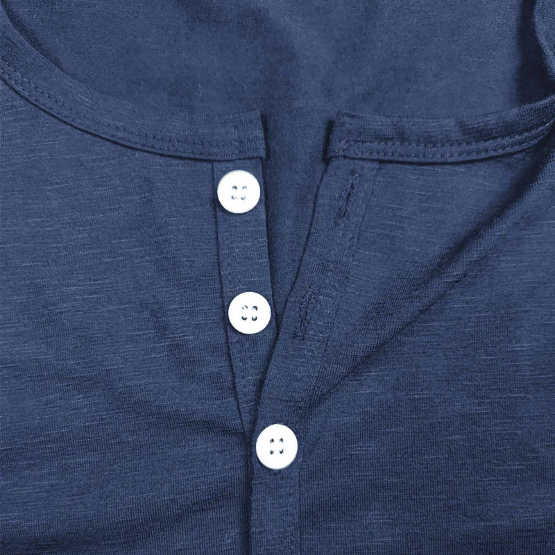 Men's Short Sleeve Button T-Shirt Henley-inspireuse