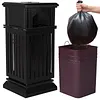 [US Local Warehouse] Commercial Trash Can with Removable Inner Bucket & Lid Side Opening Waste Bin for Garage Backyard