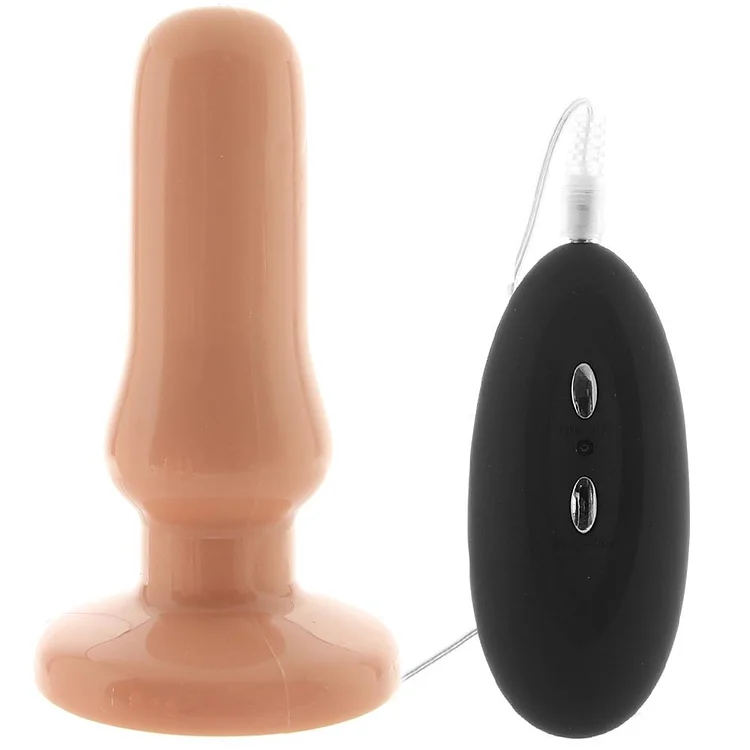 pornhint Pornhint Bottom Line 5 Inch Model Vibrating Butt Plug in Peach