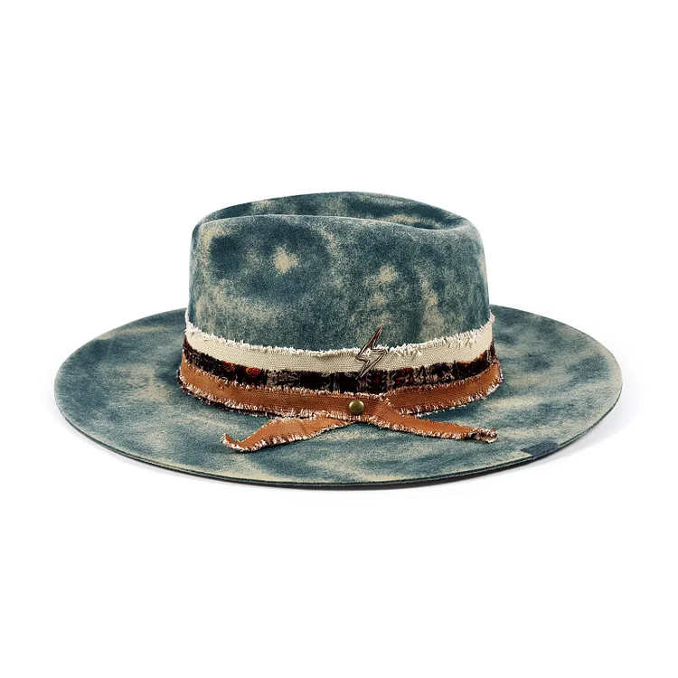Hats Vintage Fedora Firm Wool Felt Panama Hat Lining Distressed/Burned Handmade F