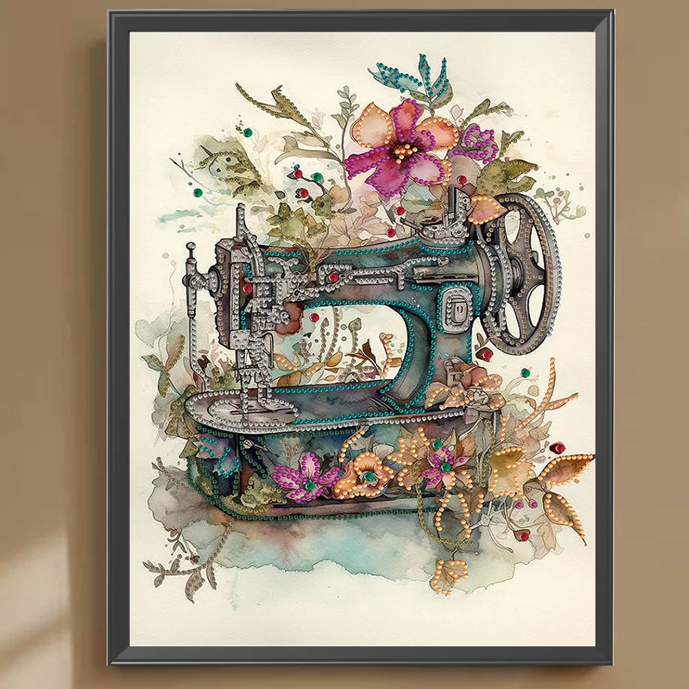 Diamond Painting - Partial Special Shaped Drill - Sewing Machine(Canvas|30*40cm)