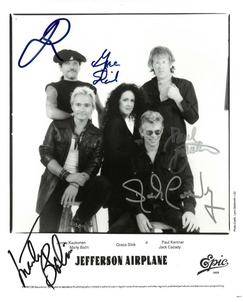 Jefferson Airplane (5 Sigs) Signed Auto 8x10 B/W Promo Photo Poster painting PSA/DNA #AE92724