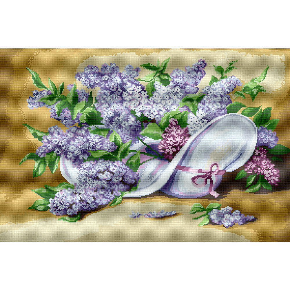 

62*44CM - 14CT Stamped Cross Stitch-Flower, 501 Original