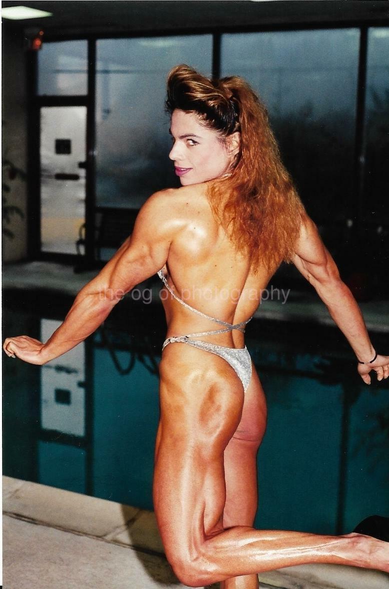 VICKI LESTANKO Female Bodybuilder 80's 90's FOUND Photo Poster painting Muscle Woman EN 18 18 H