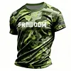 Men's Faux Camo Print Performance T-Shirt, Freedom Graphic Military Style, by Inlyline