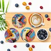6Pcs/set Diamond Painting Wooden Duck Coaster Cup Cushion With Holder