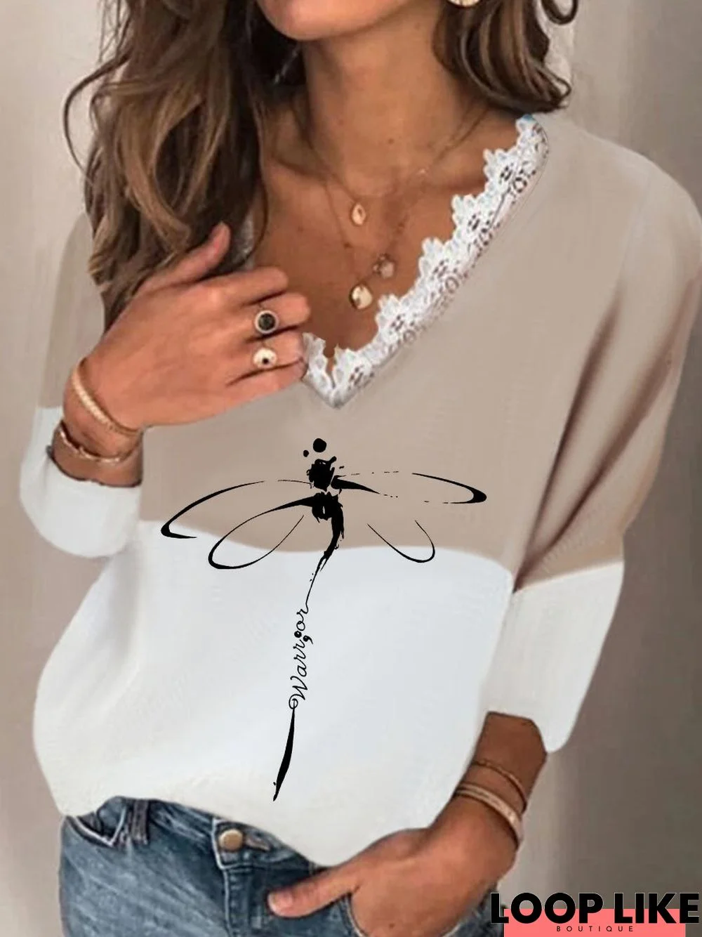 Casual Loose Cotton Dragonfly Blouse