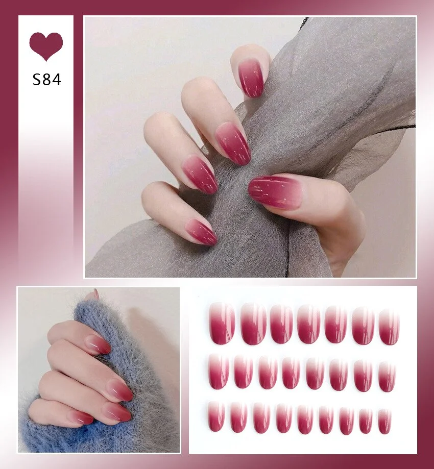 Nail Art Fake Nails Short Tips Press on With Glue Coffin Stick Clear False Display Designs Set Full Cover Artificial Square Kiss-Nail Inspo