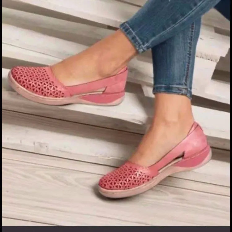 Breakj Breakj Women's Summer Sandals Bag Head Hollow Large Flat-Soled Sandals Hollow Sandals Hollow Breathable Women's Shoes
