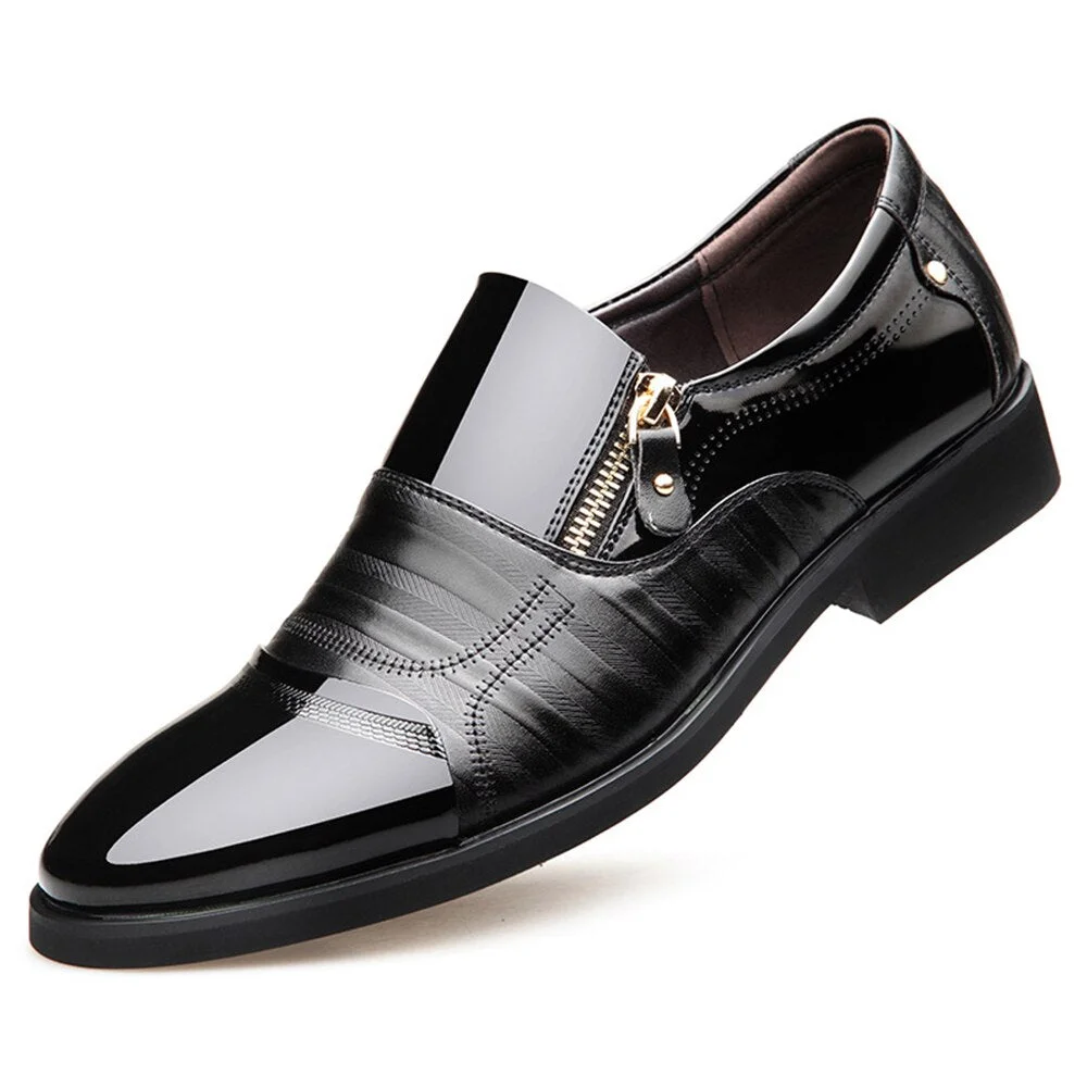 Men Patent Leather Formal Shoes Business Pointed Toe Dress Shoes Fashion Classic Slip on Office Wedding Oxford Suit Shoes