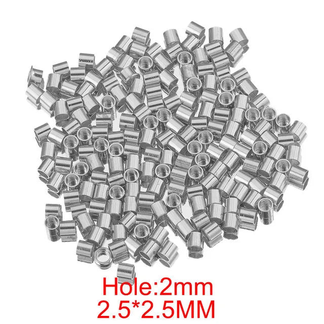 200 Pieces/Package 1.5*1.5Mm 2.5*2.5Mm 2*2Mm Hole 1~1.9Mm Hole 2~2.9Mm 304 Stainless Steel Solid Color Polished Positioning Tube