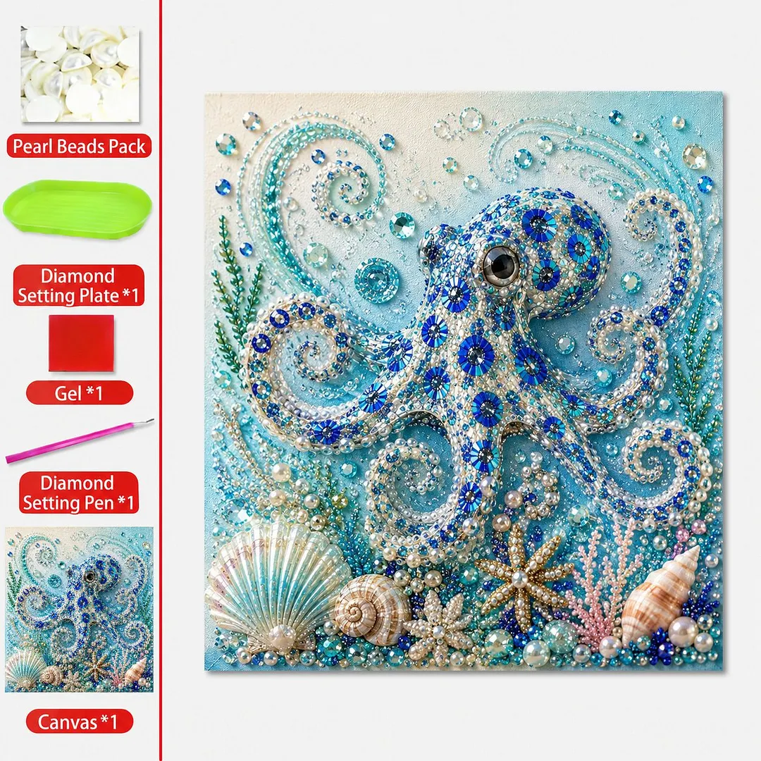 💥 Last Day 75% OFF - 🌊💙 Ocean Theme Pearl Art DIY Kit &ndash; Relaxing DIY Craft to Create Stunning Coastal Artwork
