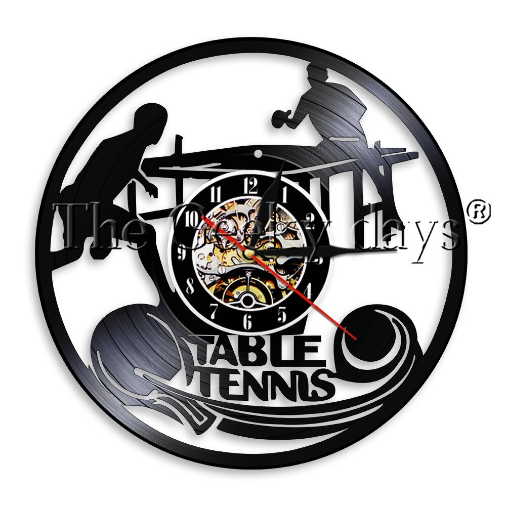 

Table Tennis Silent Quartz - Vinyl Record Wall Clock - Without LED, 501 Original