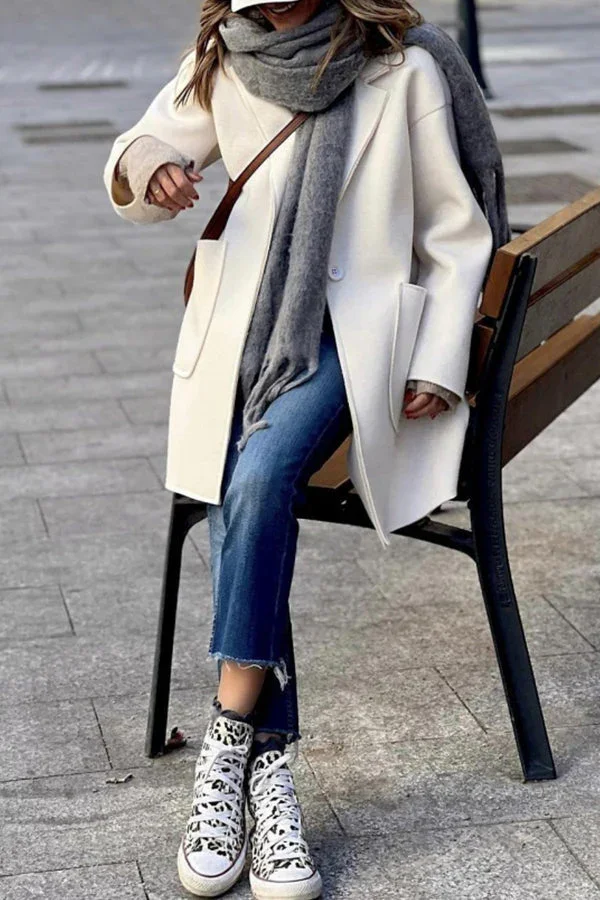 Lapel large pocket jacket