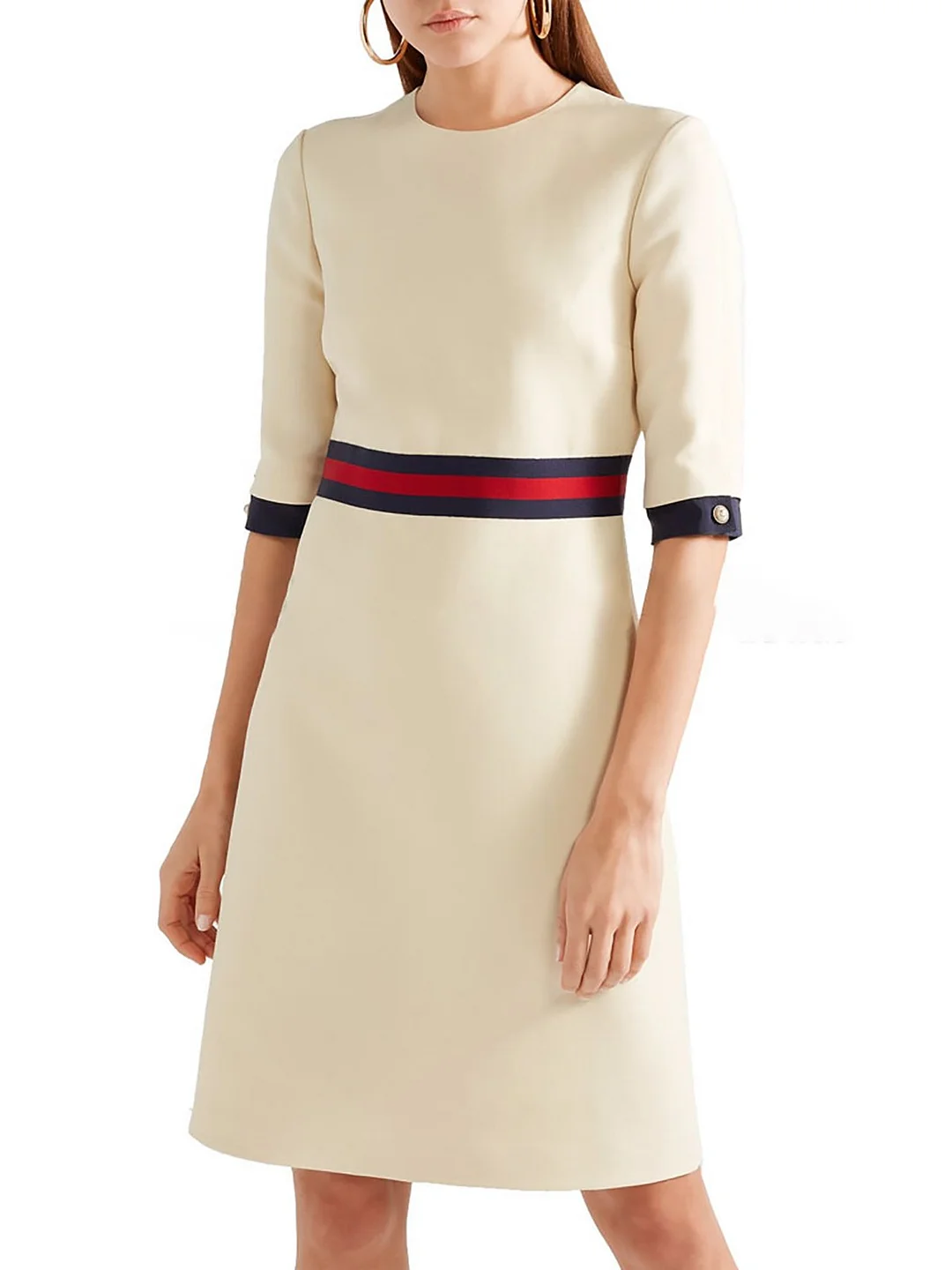 Paneled A-line Elegant Midi Dress
