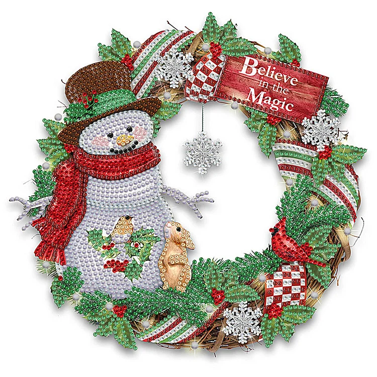 Partial Drills Special-shaped Drill Diamond Painting - Christmas Wreath - 30*30cm