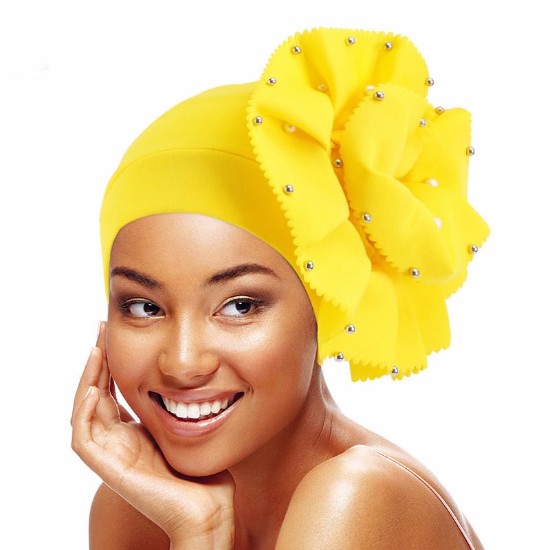 Women's Solid Color Vintage Baotou Cap Big Flower Fashion  Hat