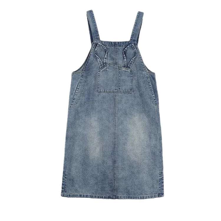 Literary Denim Strappy Midi Dress - yankia