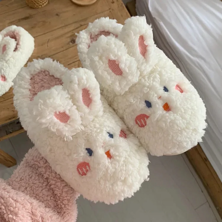 Winter Women's Home Non-Slip Warm And Cute Rabbit Toe Cotton Slippers shopify Stunahome.com