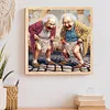 Dr&ocirc;le de vieille dame-sp&eacute;cial forme diamant peinture-30 * 30cm