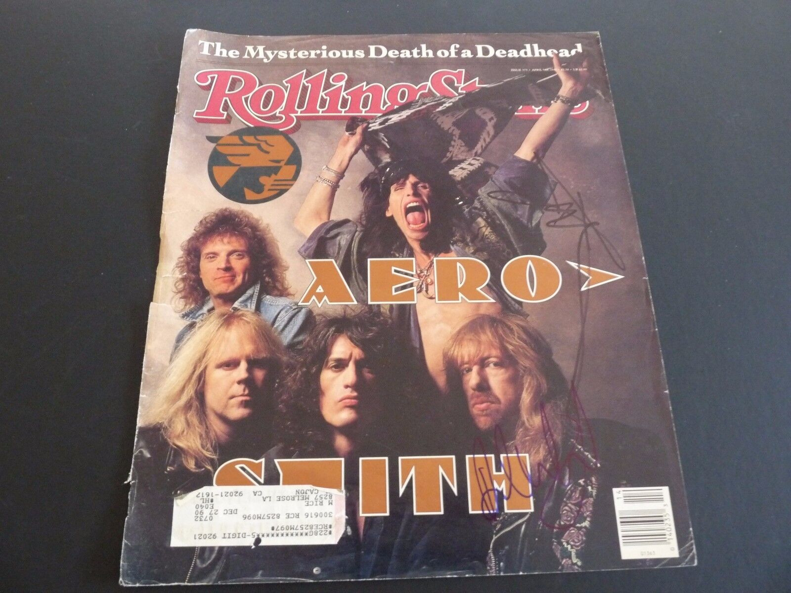 Aerosmith Tom Brad Signed Rolling Stone Mag Cover Photo Poster painting PSA Beckett GuaranteedF8