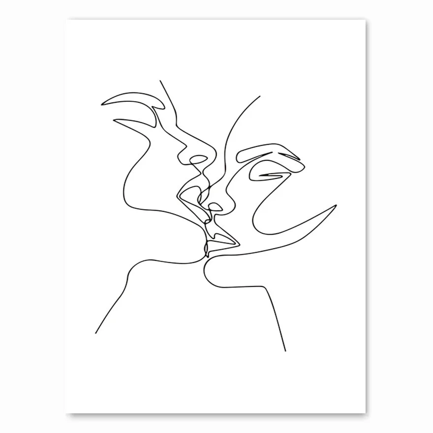 Nordic Minimalist  Figures Line Art Sexy Woman Body Nude Wall Canvas Paintings Drawing Posters Prints Decoration for Livingroom