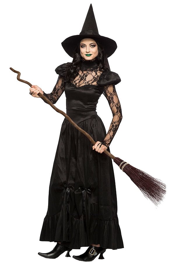 Sexy Darling Spellcaster Witch Halloween Costumes Black-elleschic