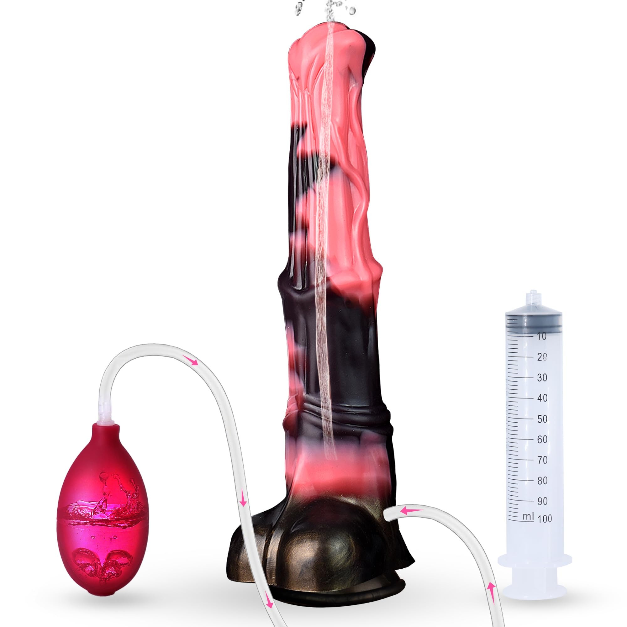 Hydrapulse - 12 Inches Realistic Squirting Horse Fantasy Big Dildo With Suction Cup By Rose Toy