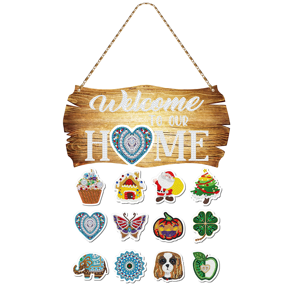 

Luminous HOME with 12pcs Magnetic Sticker - 5D DIY Craft Pendant, 501 Original