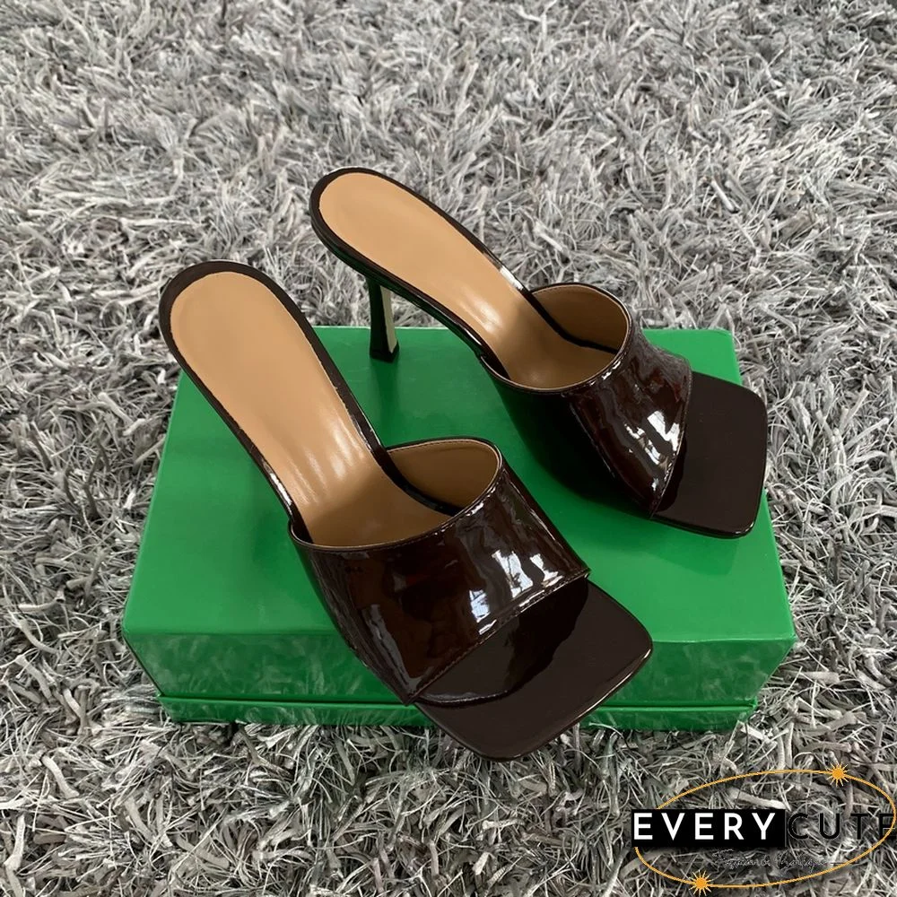 New Summer Women Sandals Square Toe Ladies Heel Mules Sexy Thin High Heels Sandals Slippers Female Fashion Woman Shoes