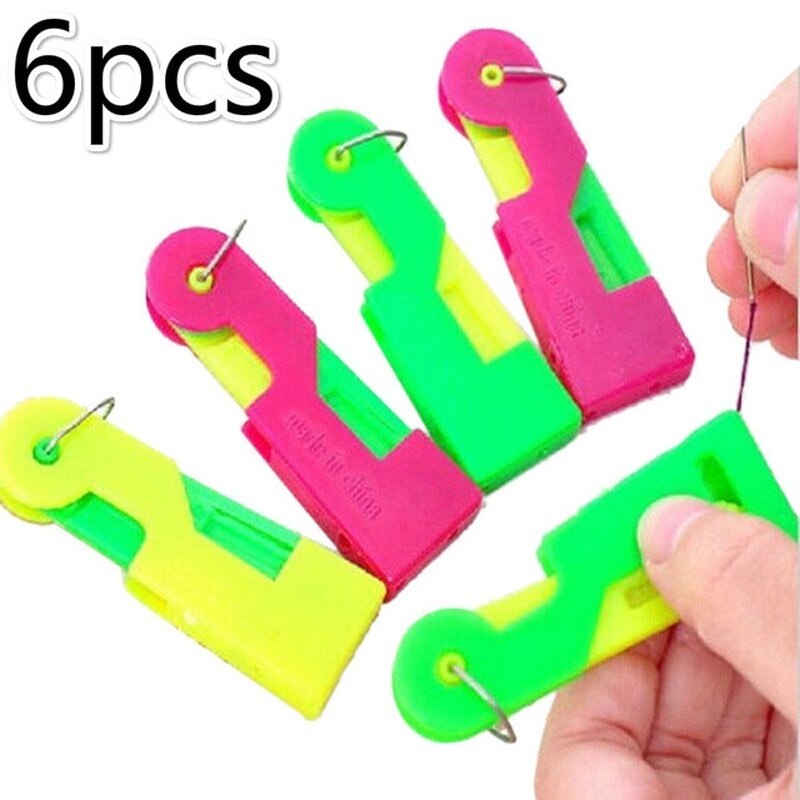 6pcs/lot Automatic Needle Threader Device Thread Machine Punch Needle