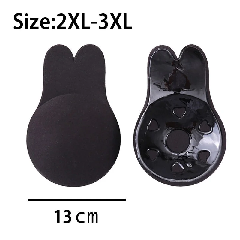 9CM-13CM Plus Size Rabbit Nipple Cover Breast Petals Intimates Accessories Push Up Invisible Bra Reusable Breast Stickers 1Pair