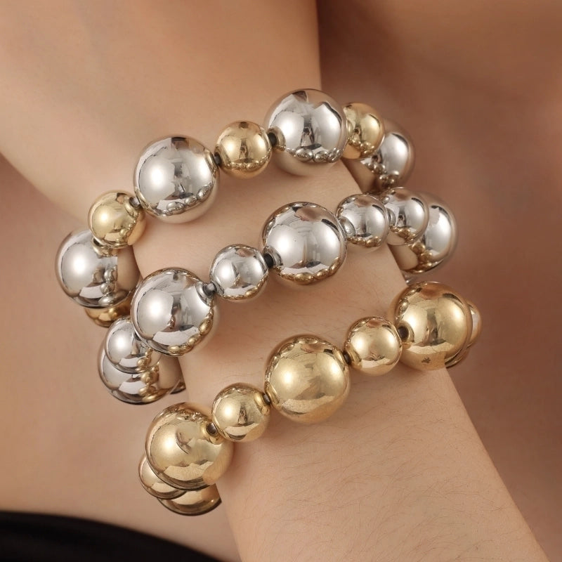Casual Modern Style Classic Style Round 18K Gold Plated Plastic Bracelets