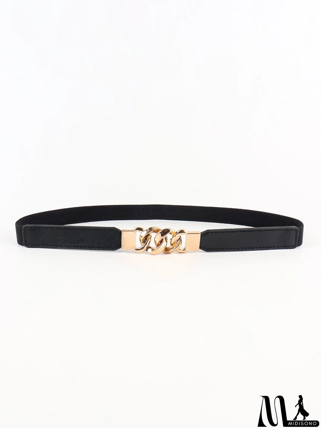 MidiSono - Zinc Alloy Buckle Elastic PU Belt